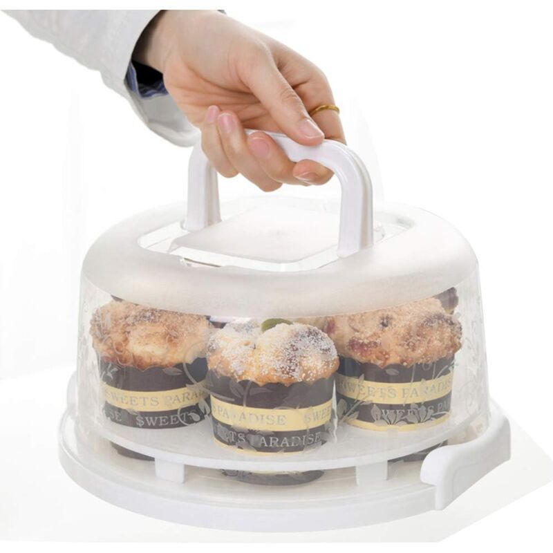foto del prodotto alovez supporto per torta regolabile, scatola per torta, scatole per torta, scatole per torta rotonde, chiusura a clip, stora