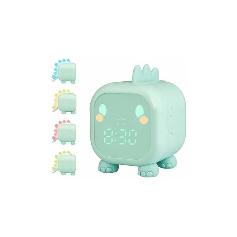foto del prodotto alovez sveglia per bambini per bambine e ragazzi, dinosauro, sveglia digitale luminosa per bambini, lampada da notte, luce giorno e notte, sveglia