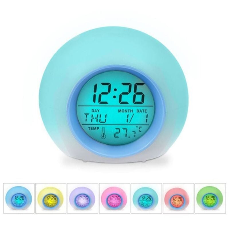 foto del prodotto alovez sveglia per bambini, sveglia digitale con luce notturna, design a cartoni animati per camera da letto, sveglia digitale, luce notturna,