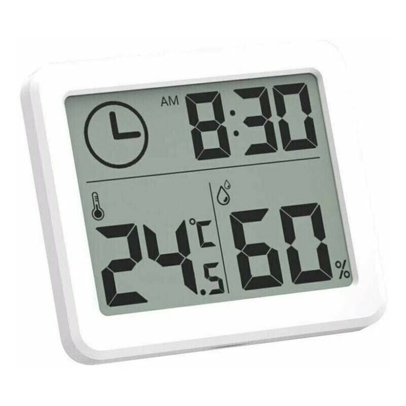 foto del prodotto alovez termometro digitale lcd per interni c f igrometro misuratore di umidit della temperatura sveglia 10 70 c bianco