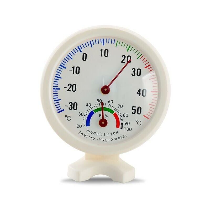 foto del prodotto alovez termometro, modello a puntatore rotondo, tester, bianco all esterno e all interno