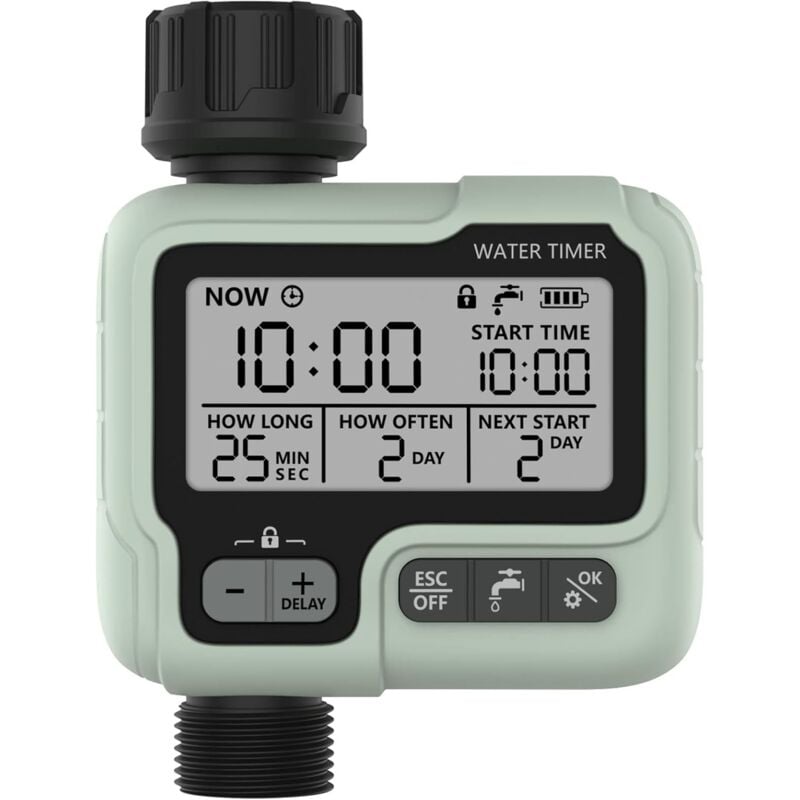foto del prodotto alovez timer per irrigazione irrigazione ipx5 impermeabile irrigatore manuale automatico con ampio schermo lcd facile installazione per balcone