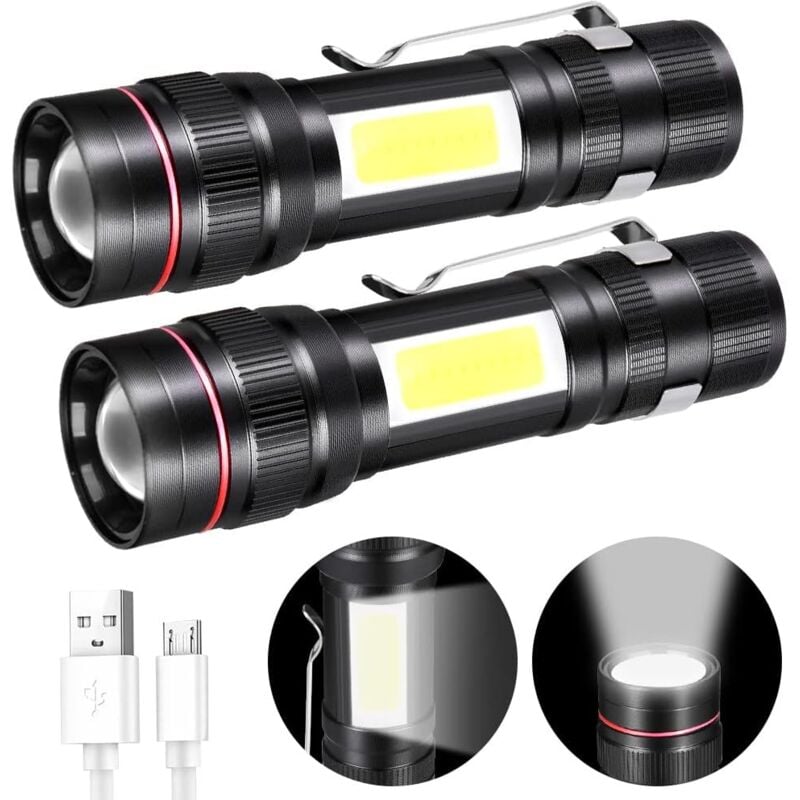 foto del prodotto alovez torcia led ricaricabile, 800 lm, 3 modalit e torcia con zoom, luce tattica cob portatile come regalo per