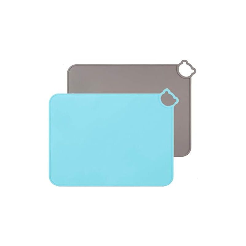 foto del prodotto alovez tovagliette in silicone per bambini, lavabili in lavastoviglie, tappetino da tavolo portatile per bambini piccoli, confezione da 2 grigio 