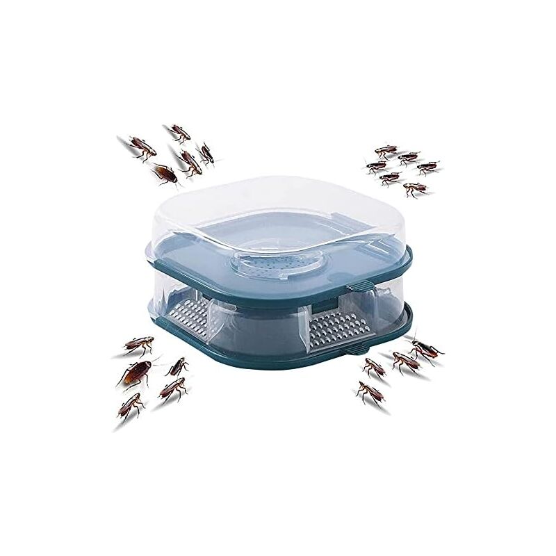 foto del prodotto alovez trappola per scarafaggi riutilizzabile e atossica, esca per scarafaggi, per cucina e bagno doppio blu 