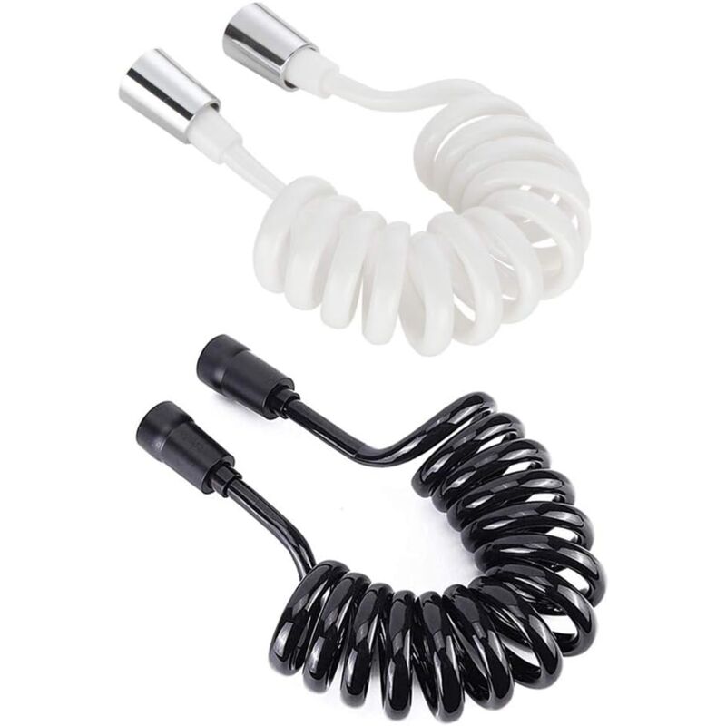 foto del prodotto alovez tubo flessibile per doccia in 2 pezzi, 2 m 6,6 piedi. tubo flessibile doccia retrattile con tappo in rame, tubo retrattile per doccia, wc e