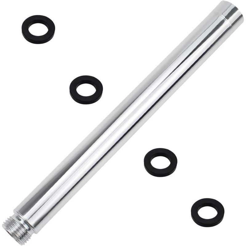 foto del prodotto alovez tubo prolunga doccia da 22,9 cm, prolunga braccio doccia in acciaio inox cromato, flessibile doccia rotondo per bagno, soffione doccia