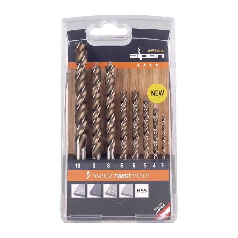 foto del prodotto alpen jeu de forets h lico daux bois timber twist 8 pi ces.1x d.3.4.5.10 mm.2x d.6.8mm