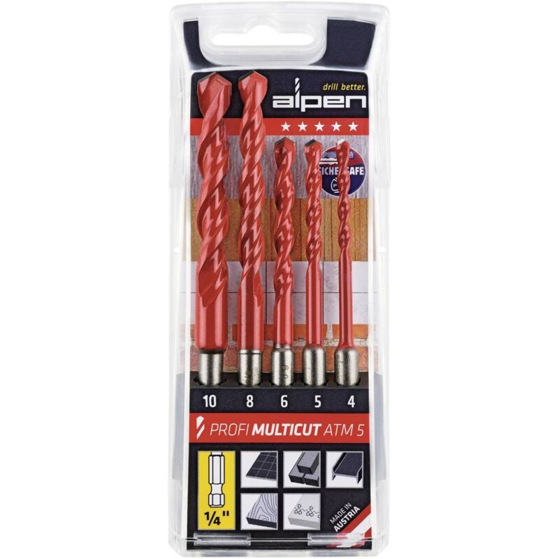foto del prodotto alpen multicut 100805100 acciaio kit punte multiuso 5 parti 1 4 6.3 mm 1 kit