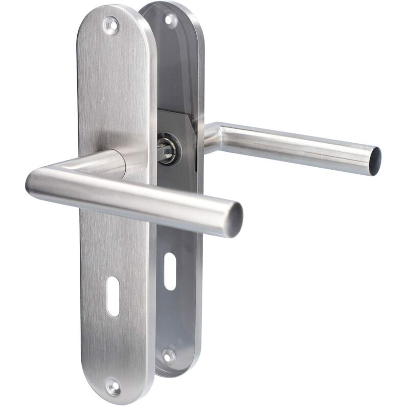foto del prodotto alpertec 28015500 set di ristrutturazione conte ls in acciaio inossidabile per porte da camera set di maniglie accessori per porte nuovi