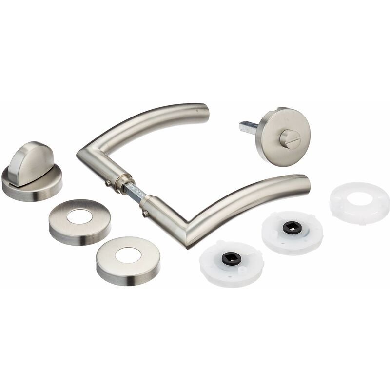 foto del prodotto alpertec 28020640 peking ii r acciaio inossidabile per porte da bagno set di maniglie per wc maniglia per porta raccordi per porte nuovo per porte