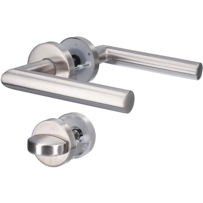 foto del prodotto alpertec moscow maniglia per porta in acciaio inox satinato per porta wc bagno maniglia per porta az l17, 28020530az