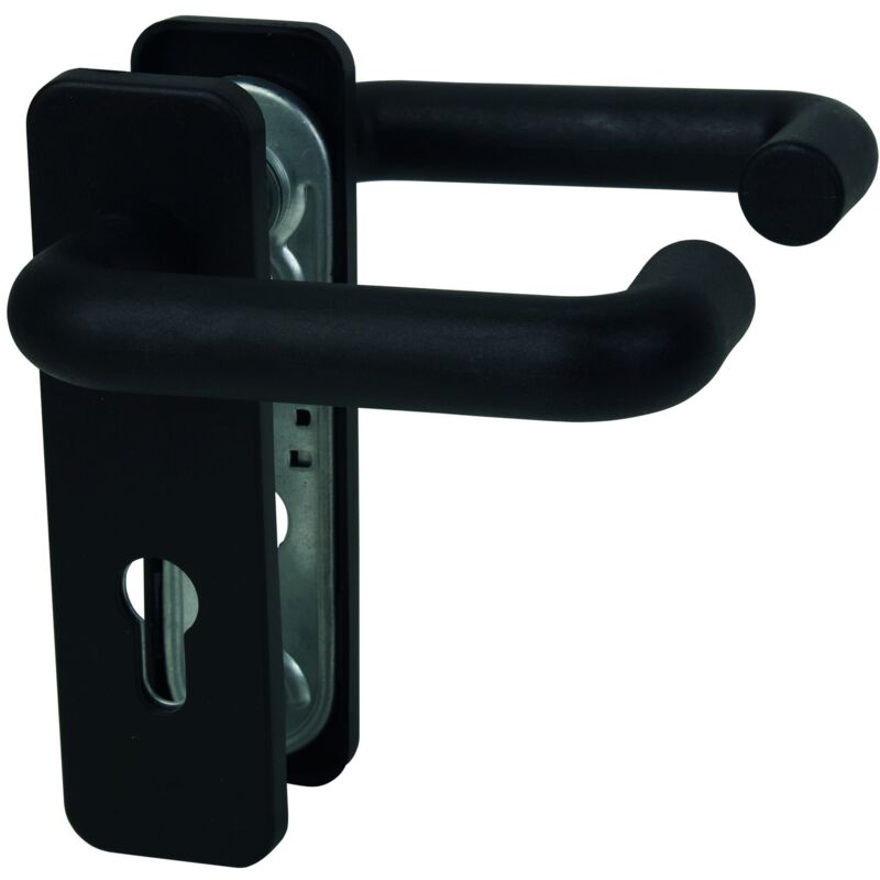 foto del prodotto alpertec nylon per porte antincendio rettangolare maniglia maniglia pz maniglia quadrata, 9 mm, distanza 72 mm, nero, 40150020 k1