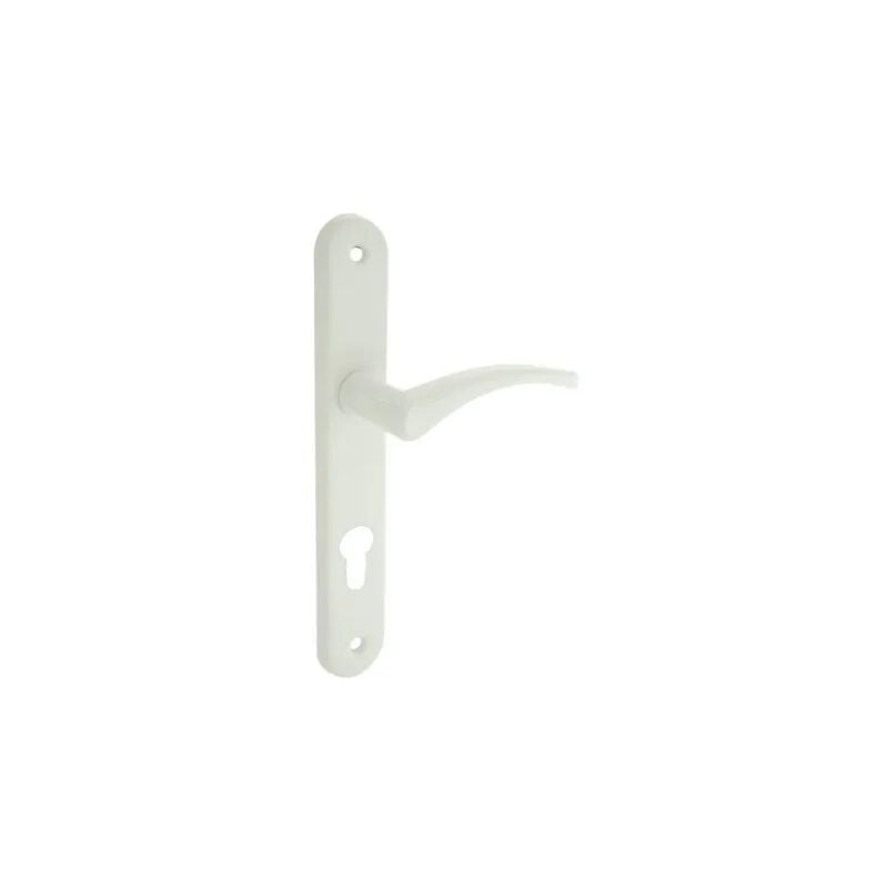 foto del prodotto alpertec set di maniglie per porte con piastra a cilindro, alluminio bianco.