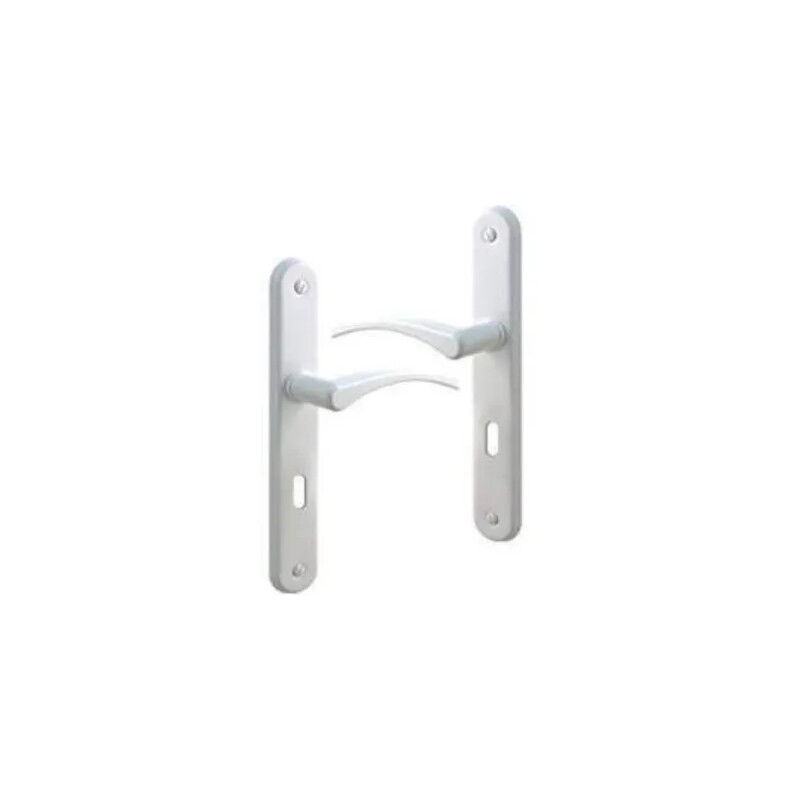 foto del prodotto alpertec set di maniglie per porte con piastra di foratura per chiavi, alluminio bianco.
