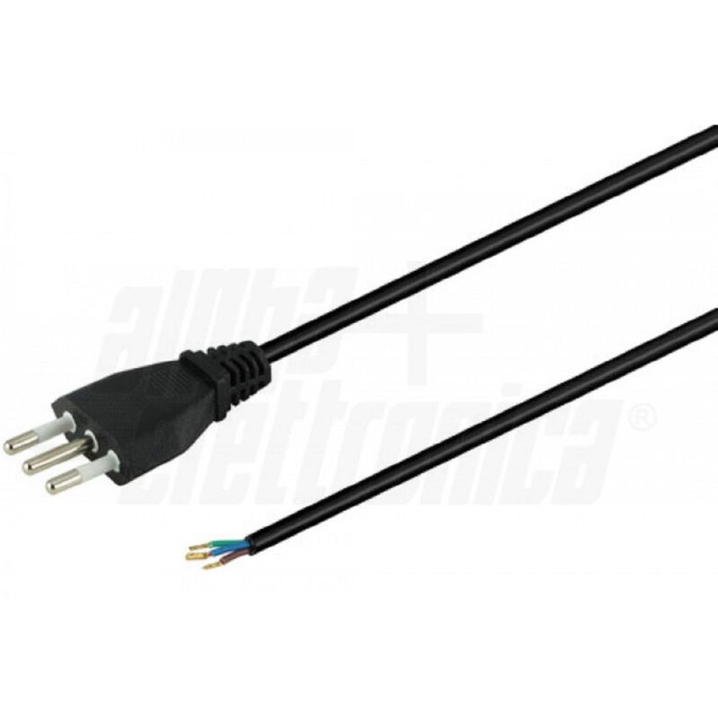 foto del prodotto alpha elettronica cavo con spina 10a con cavo spellato 1,5mt 3x075mm 23 006a