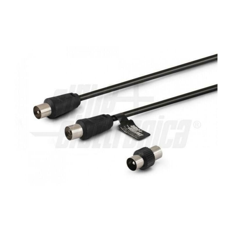 foto del prodotto alpha elettronica cavo da spina tv m f nero adattatore m m 3m poly