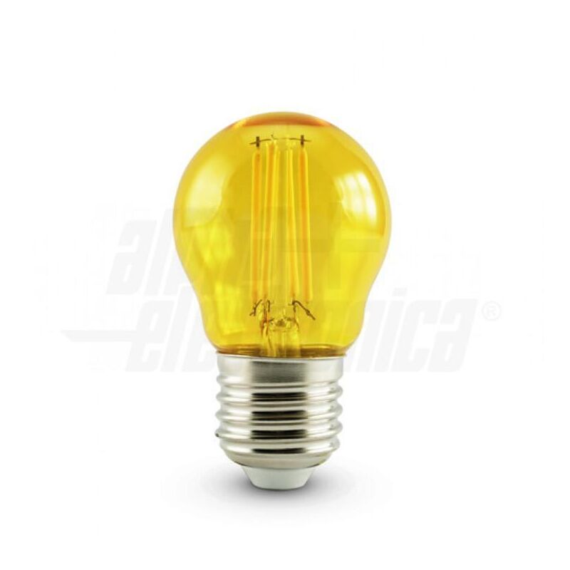 foto del prodotto alpha elettronica lampada a filamento led mini bulbo 230vac e27 4,5w gialla lf350y