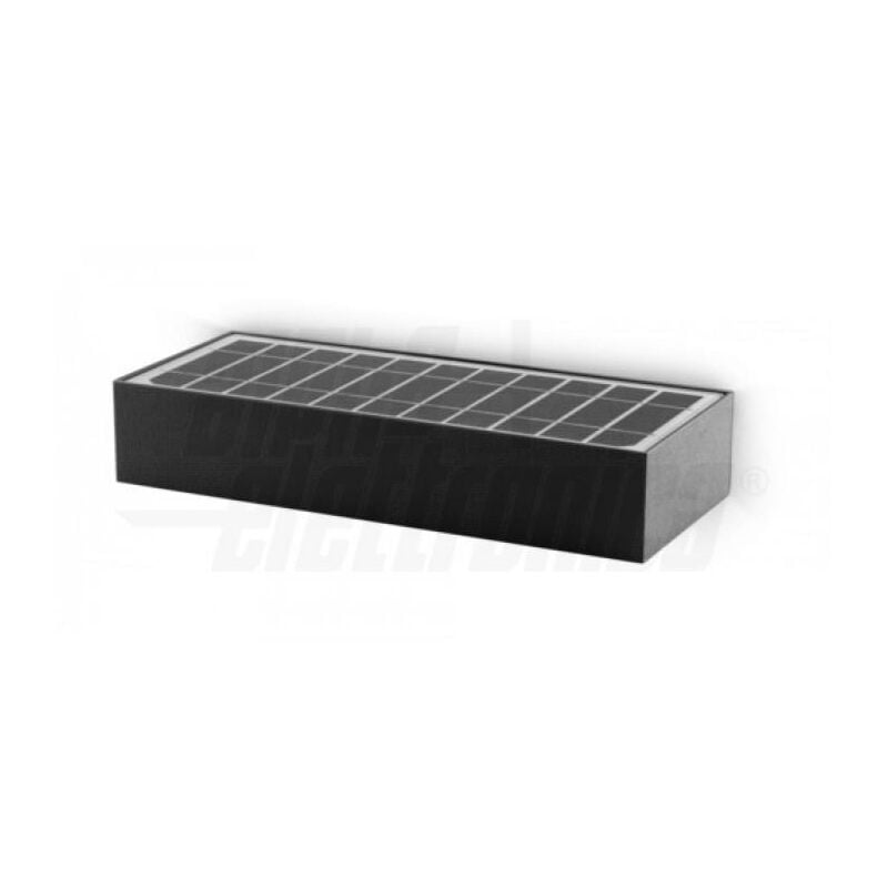 foto del prodotto alpha elettronica lampada da parete led solare bricketto 6w 3000k nero jo462nww