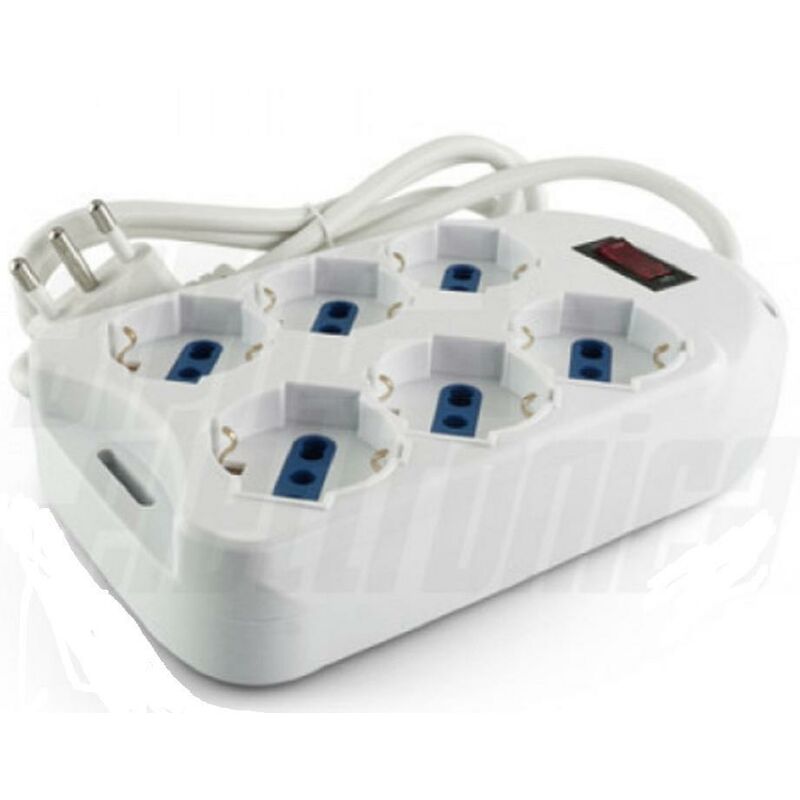 foto del prodotto alpha elettronica presa multipla universale bip sch con inter bianca 2 file 23 043st 06