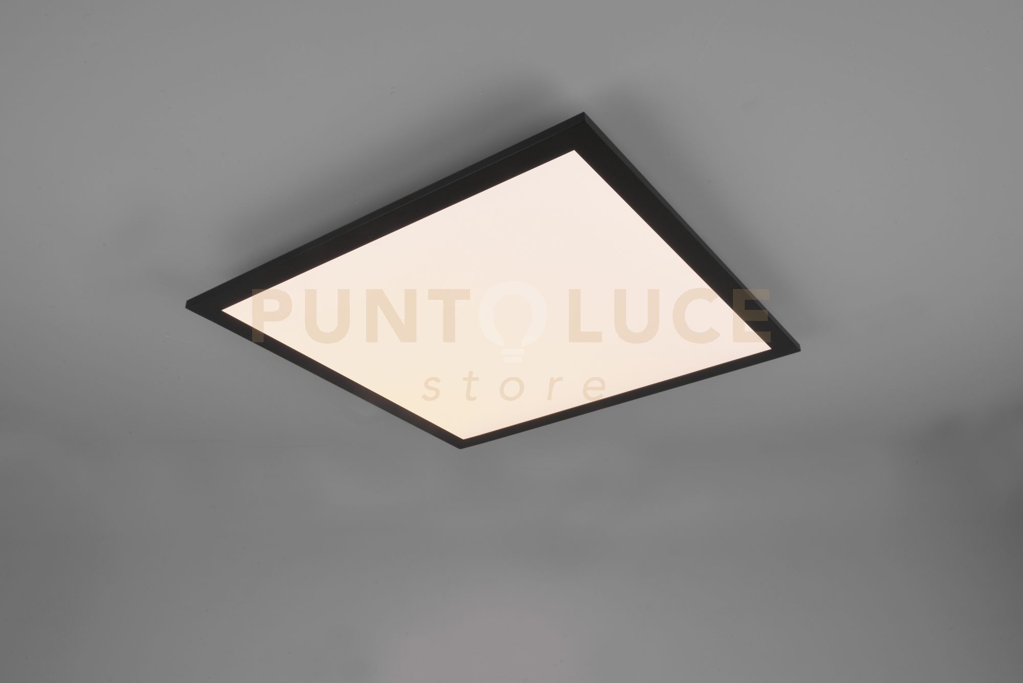 foto del prodotto alpha plafoniera led 18w 2300lm, 3000kquadrata bordo nero 45x45cm