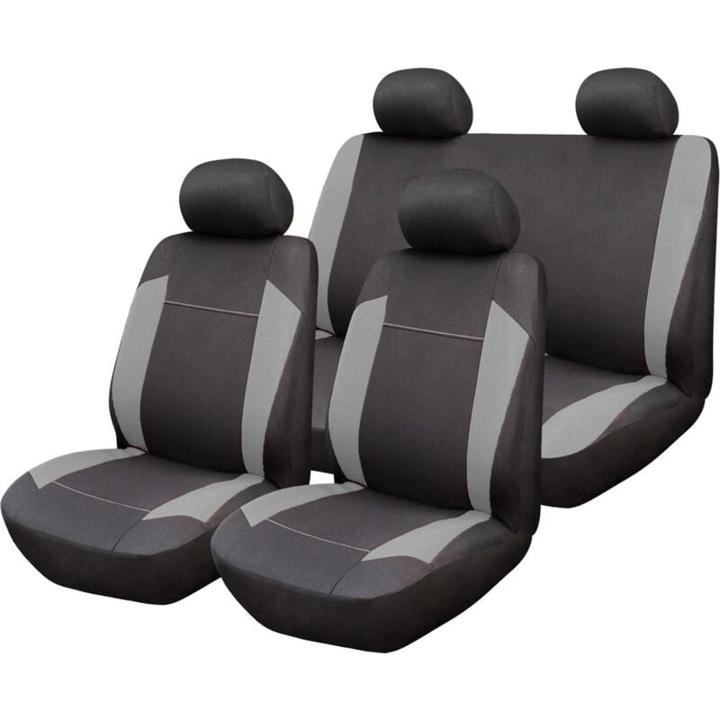 foto del prodotto alpha set completo coprisedili auto universale grigio nero