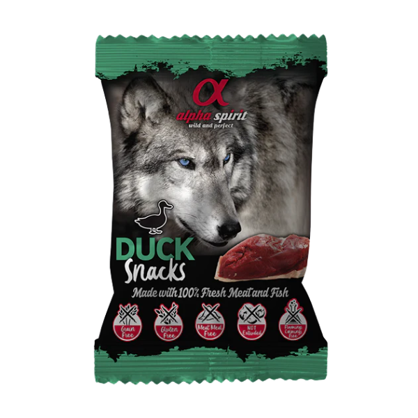 foto del prodotto alpha spirit snack per cani grain free 50 gr anatra 1 ordine scegli lo sconto bzr5 bzr20 200 punti fedelt 