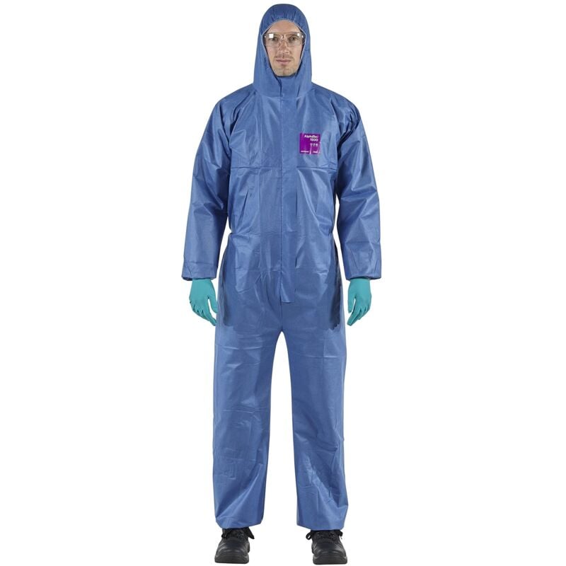 foto del prodotto alphatec 1500 modello 138, tuta integrale con cappuccio, protezione tipo 5 6 per usi domestici e professionali, tuta monouso impermeabile, uomo
