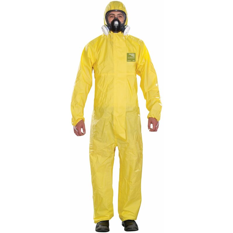 foto del prodotto alphatec 2300 modello 132, tuta integrale con cappuccio, protezione tipo 3 4 5 per usi professionali e industriali, tuta monouso impermeabile, uomo