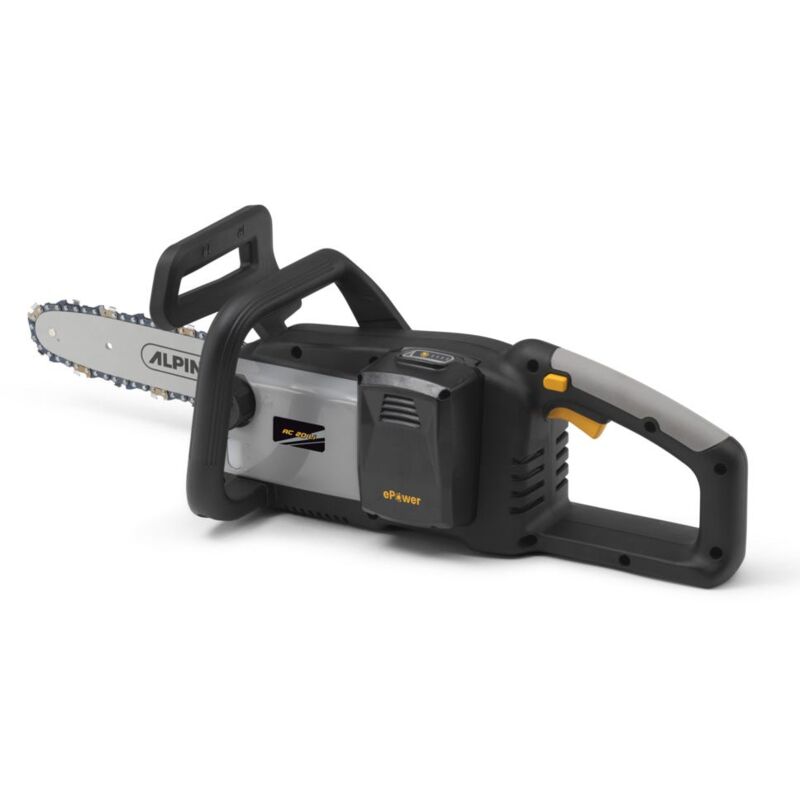 foto del prodotto alpina acs 20 li motosega a batteria in kit, motore brushless da 700w, barra da 25cm, batteria stiga epower da 20v 4ah, peso leggero 3,08kg