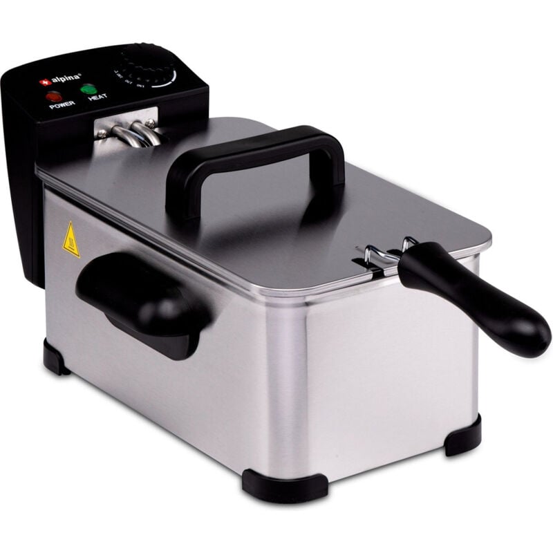 foto del prodotto alpina friggitrice 3 litri 2000 watt da cucina temperatura regolabile e spia controllo