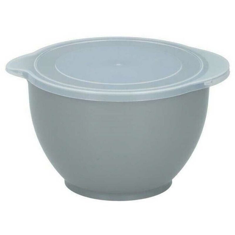 foto del prodotto alpina set 3 ciotole insalatiere contenitori alimenti cuciina in plastica con coperchio
