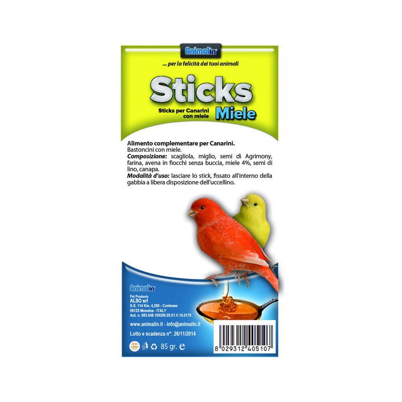 foto del prodotto also sticks canarini miele 85gr