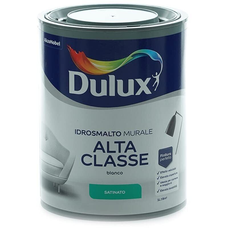 foto del prodotto alta classe smalto murale all acqua per interni, ottimo camere e soggiorni, 1 litro, satinato, 1l dulux