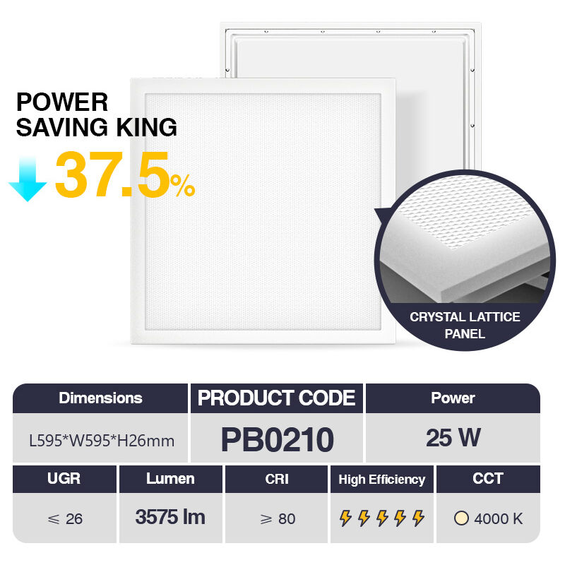 foto del prodotto alta efficienza kosoom led pannelli 25w 4000k bianco 3575lm 110 cri 80 ugr 26 pf0.9 garanzia 3anni l595xw595xh26mm