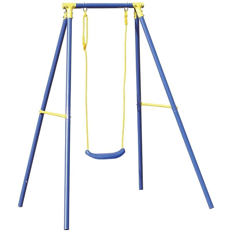 foto del prodotto altalena 1 posto bambini blu metallo zincato altezza 182 giochi estate max 50kg