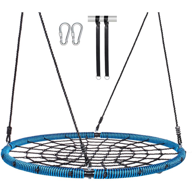 foto del prodotto altalena a forma di ragnatela 1016 x 45 mm altalene rotonde per bambini allaperto, capacita di 340 kg con seduta stabile in corda intrecciata con