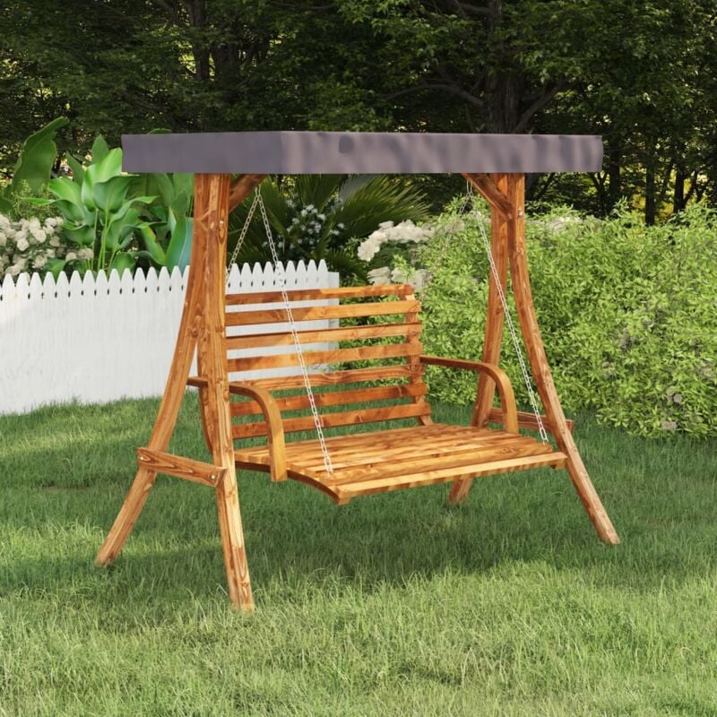 foto del prodotto altalena con tetto antracite legno ricurvo con finitura teak cod mxl 41680