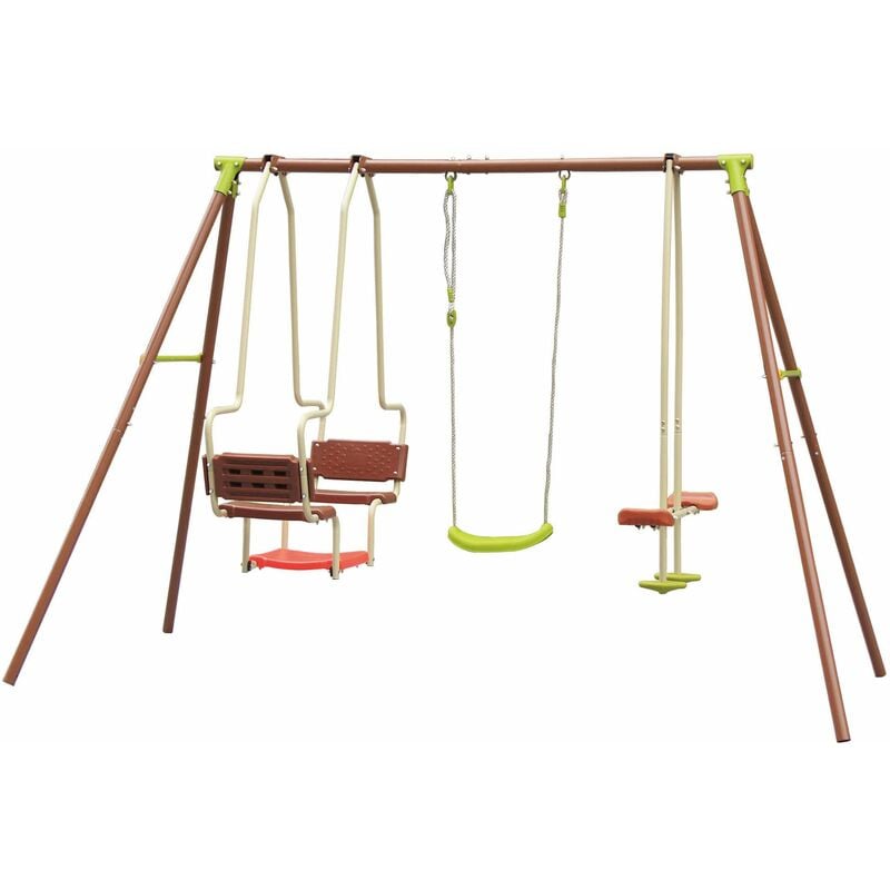 foto del prodotto altalena gioco da giardino in acciaio 5 posti per bambini winnie five