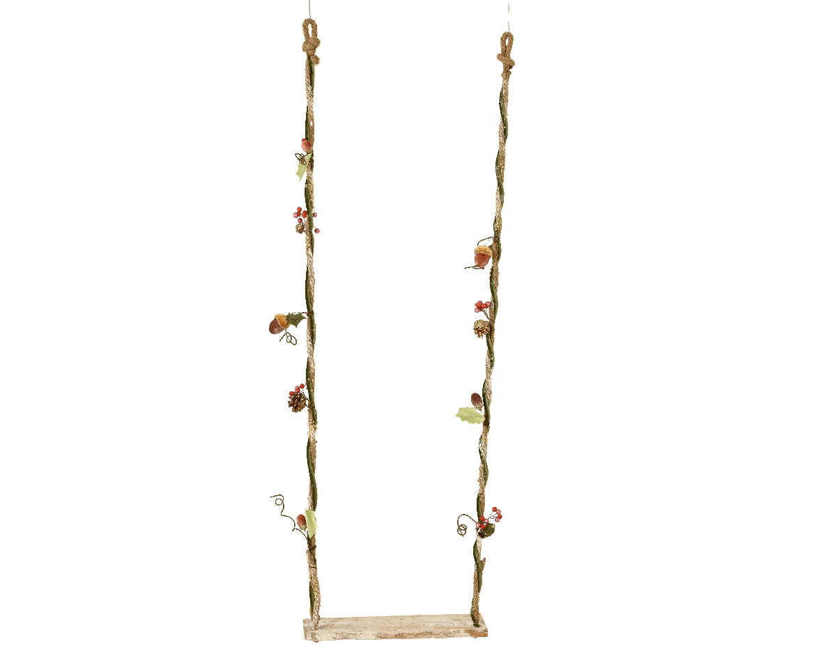 foto del prodotto altalena in legno di betulla con cuscino in poliestere l 15 x p 45 x h 140 cm