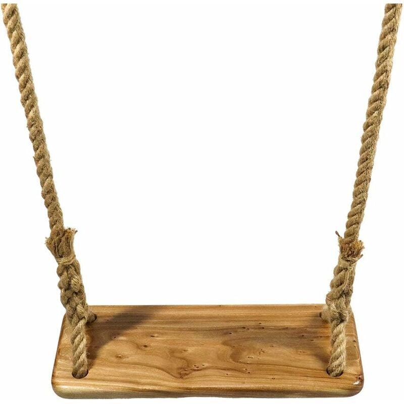 foto del prodotto altalena in legno sedile da altalena in legno con corda di iuta regolabile resistente altalena per albero in legno per bambini adolescenti adulti