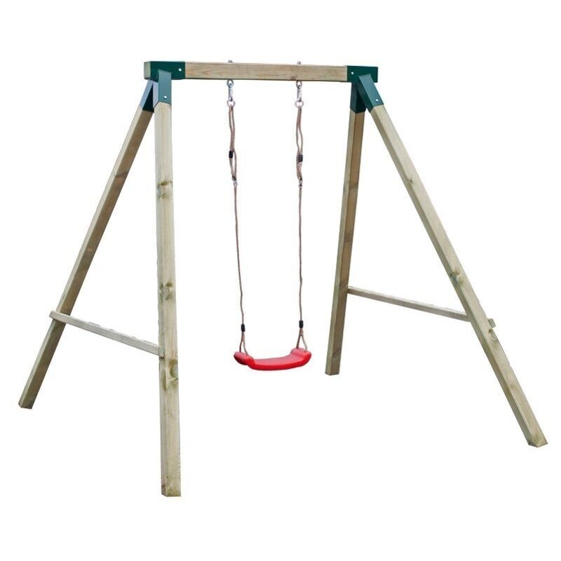 foto del prodotto altalena in legno singola per bambini da esterno giardino 1 seggiolino seduta
