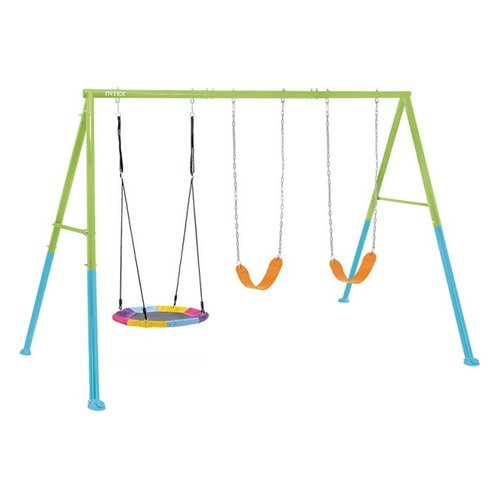 foto del prodotto altalena intex 44133 2 posti dondolo a nido azzurro e verde azzurro