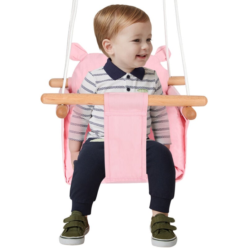 foto del prodotto altalena per bambini 3 in 1, struttura per altalena rosa
