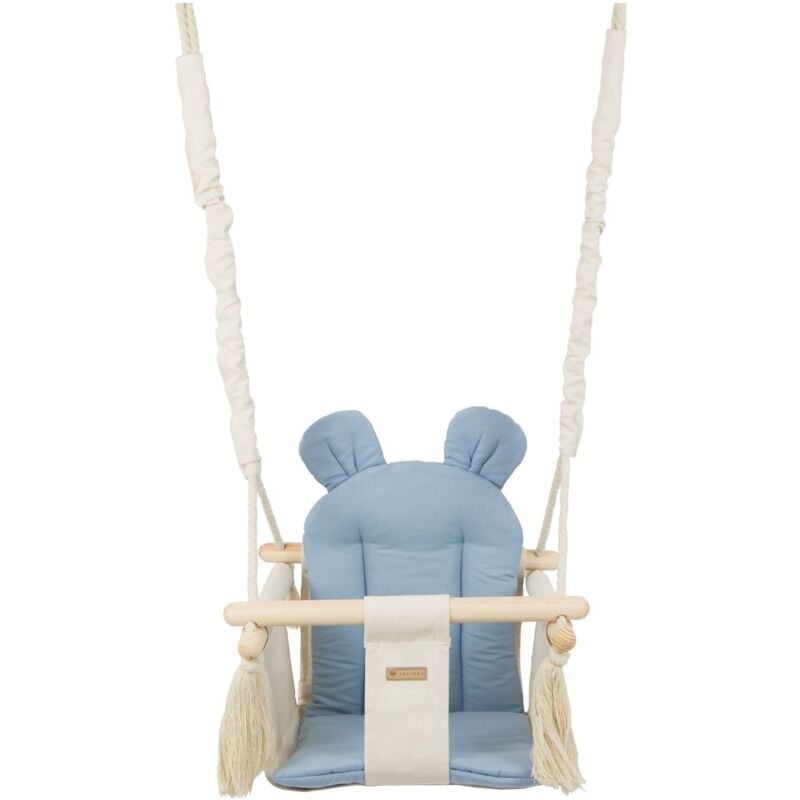 foto del prodotto altalena per bambini altalena per bambini con orecchie max 20 kg panna, azzurro