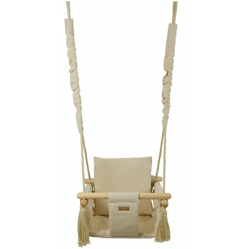foto del prodotto altalena per bambini sedia a dondolo per bambini max 20 kg crema