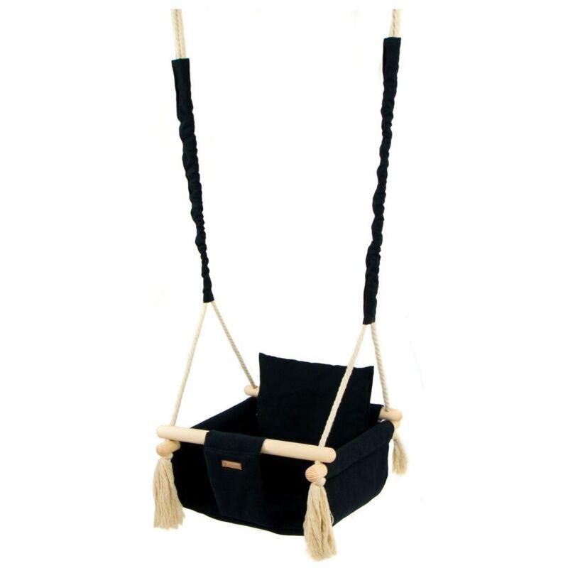foto del prodotto altalena per bambini sedia a dondolo per bambini max 20 kg nera