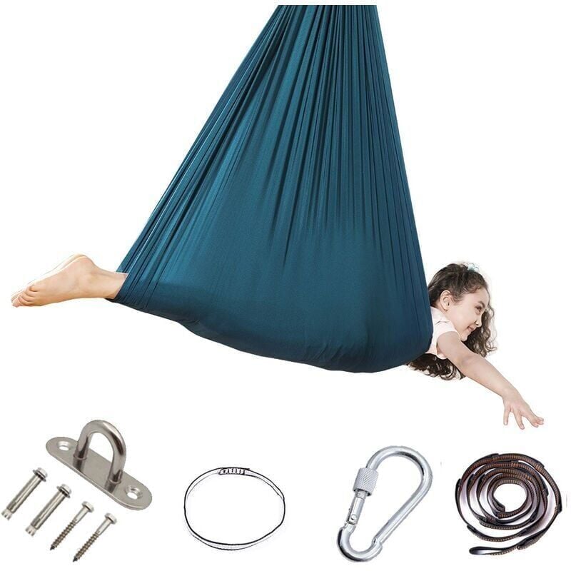 foto del prodotto altalena per terapia sensoriale per bambini, amaca a 360 per interni ed esterni per bambini, altalena terapeutica per stretching, sedia sospesa