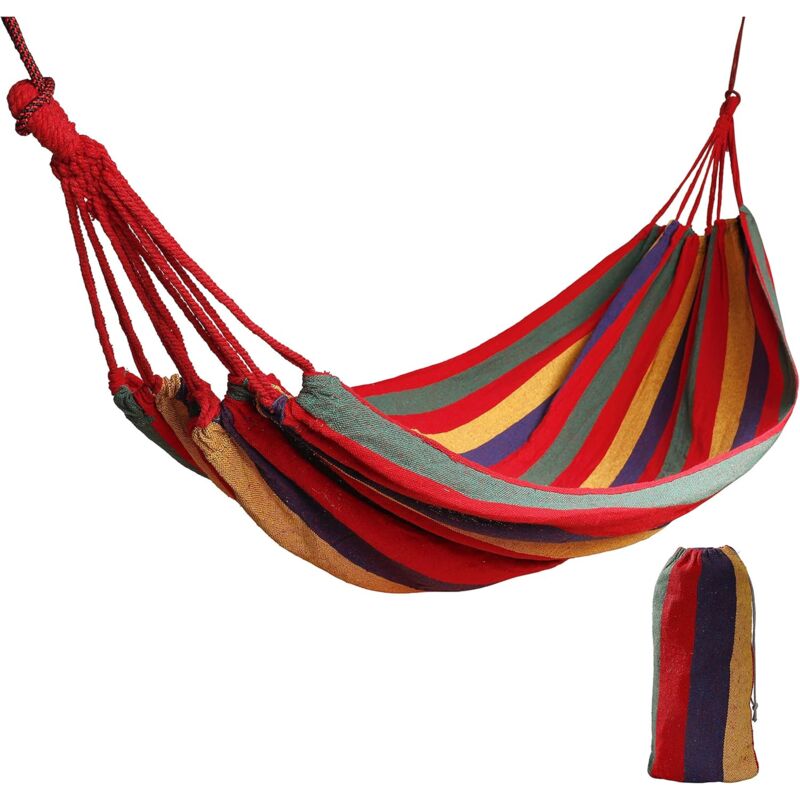 foto del prodotto altalena per viaggio in campeggio, 1 persona grande 190 80 cm cotone traspirante carico 150 kg letto singolo altalena in spiaggia, patio, portico,
