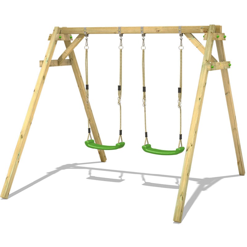 foto del prodotto altalena smart move con modulo di arrampicata altalena da giardino verde mela wickey